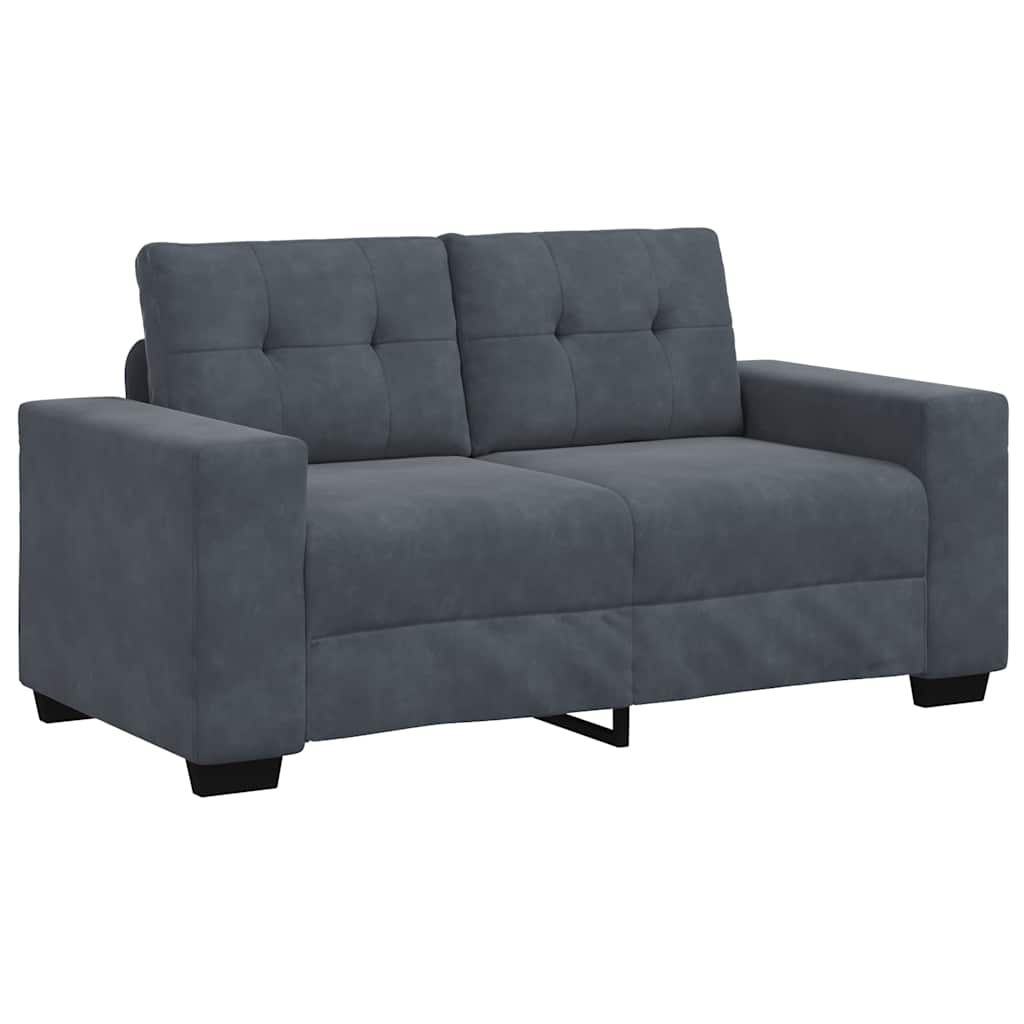 sötétszürke bársony loveseat kanapé 160x77x82 cm