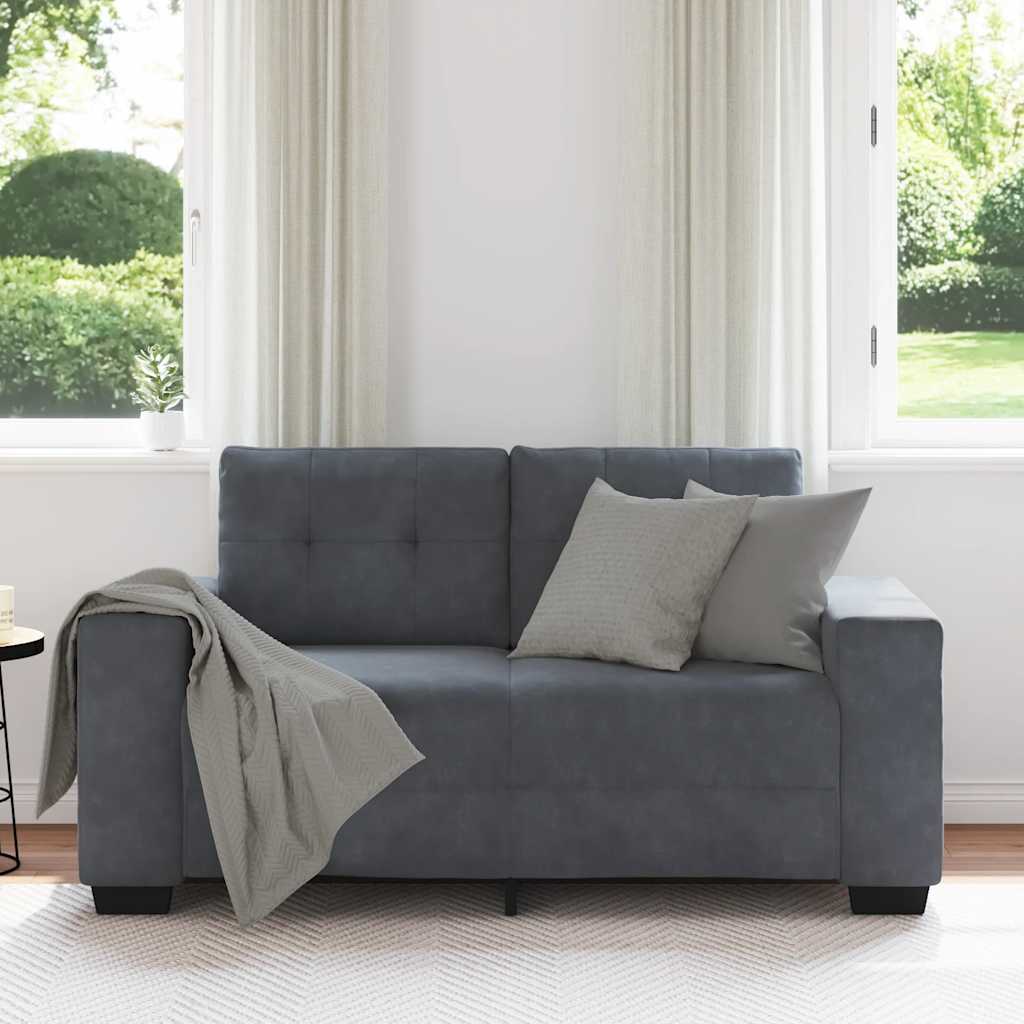 sötétszürke bársony loveseat kanapé 160x77x82 cm