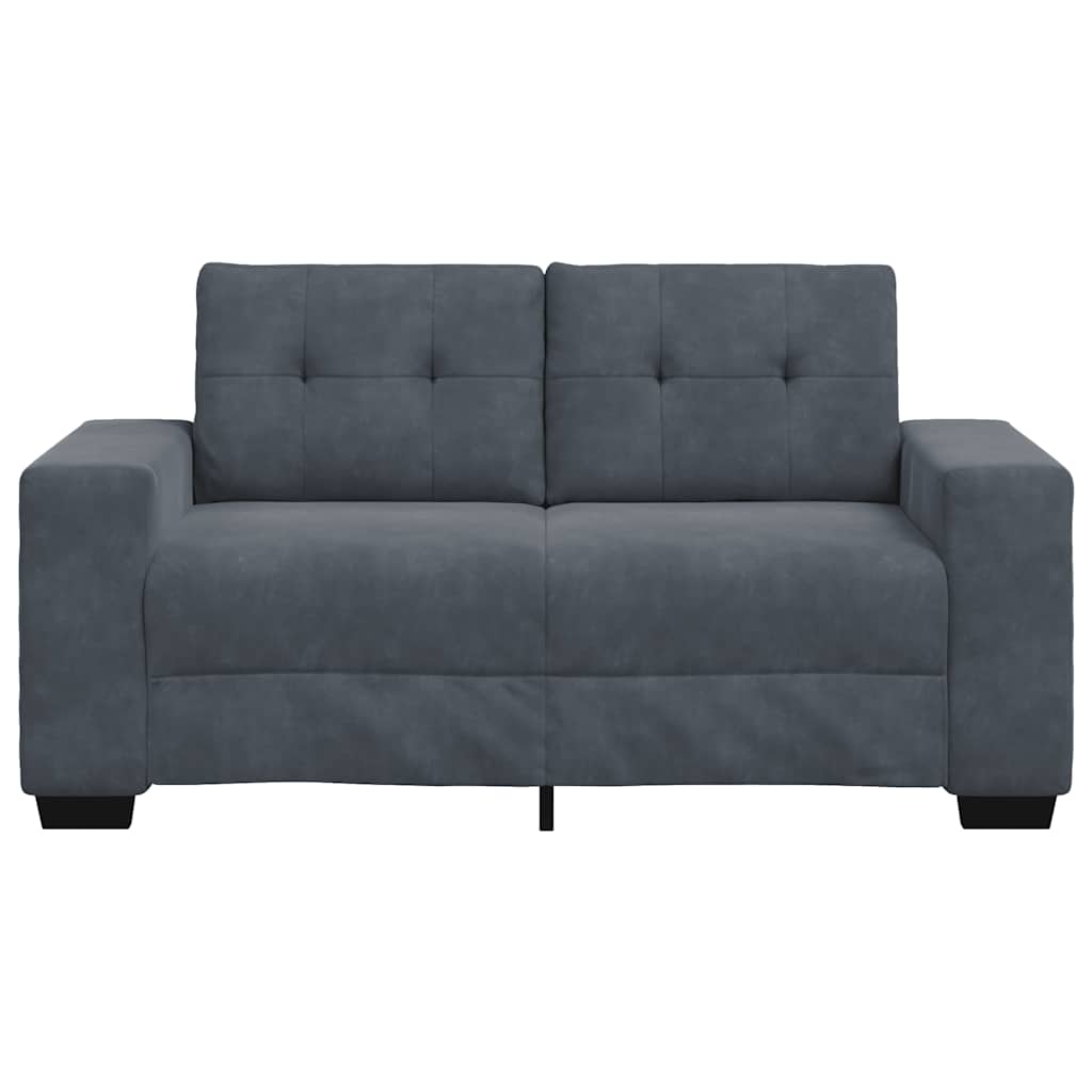 sötétszürke bársony loveseat kanapé 160x77x82 cm