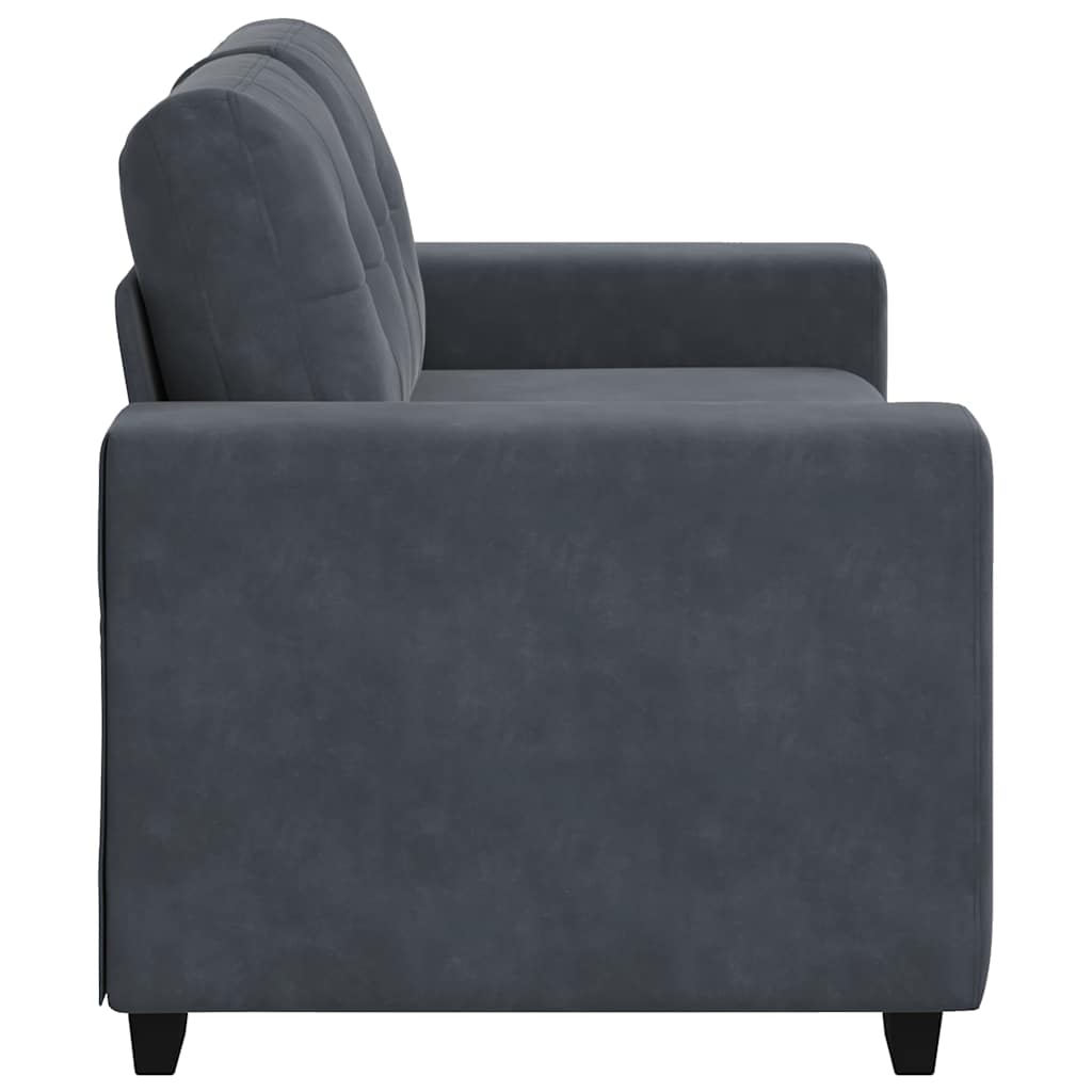 sötétszürke bársony loveseat kanapé 160x77x82 cm