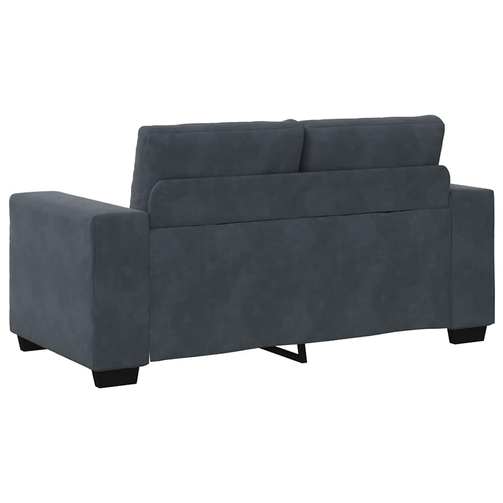 sötétszürke bársony loveseat kanapé 160x77x82 cm