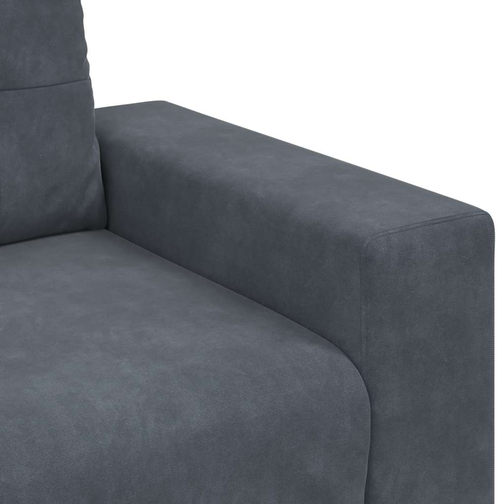sötétszürke bársony loveseat kanapé 160x77x82 cm