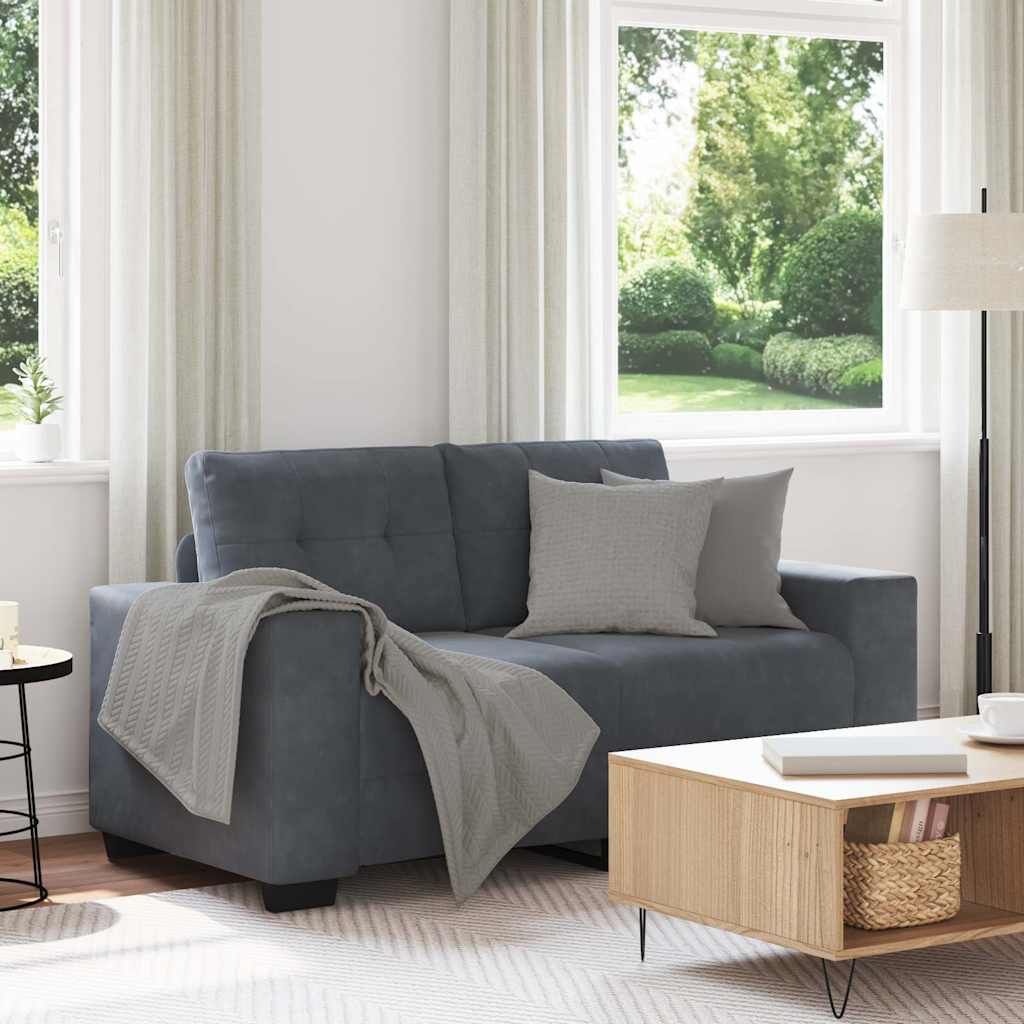 sötétszürke bársony loveseat kanapé 160x77x82 cm