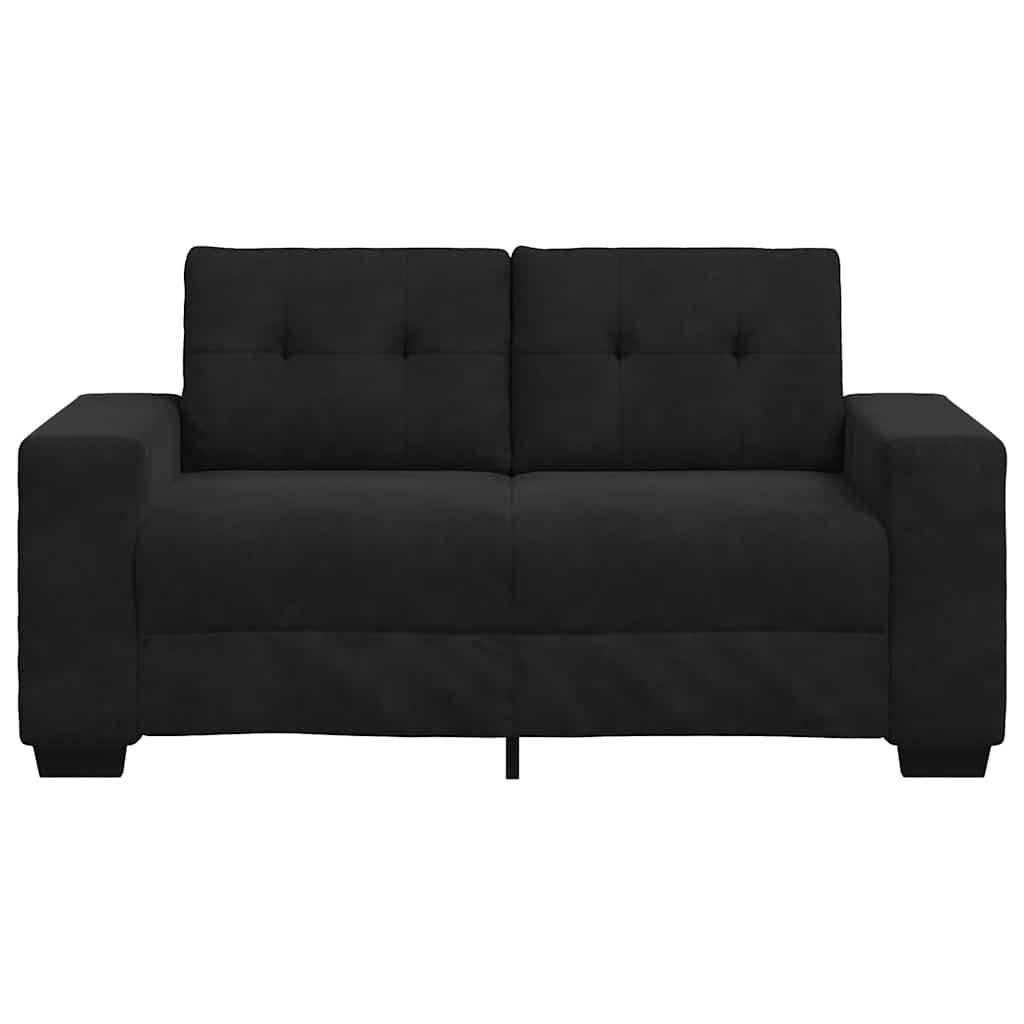 fekete bársony loveseat kanapé 160x77x82 cm
