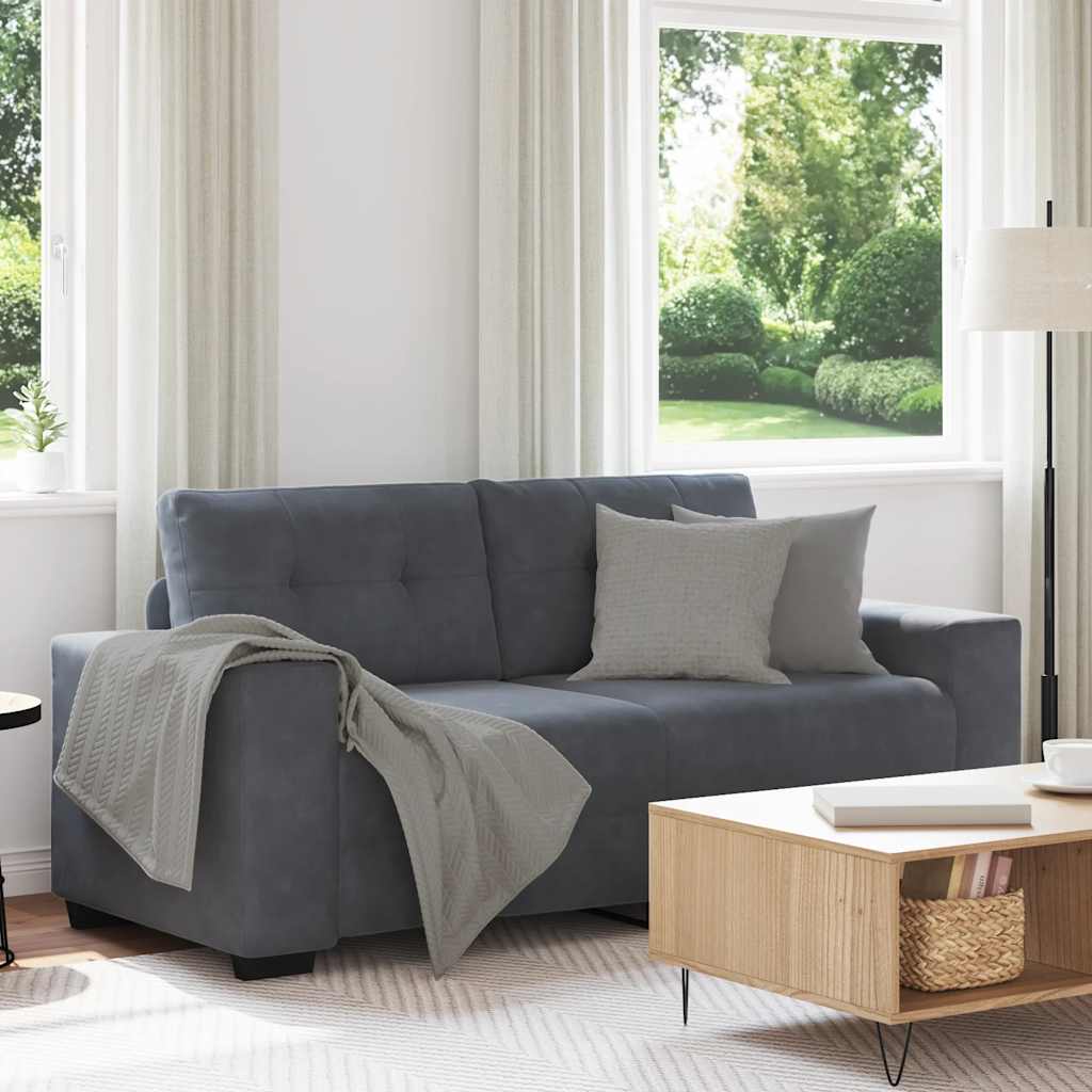 sötétszürke bársony loveseat kanapé 180x77x82 cm