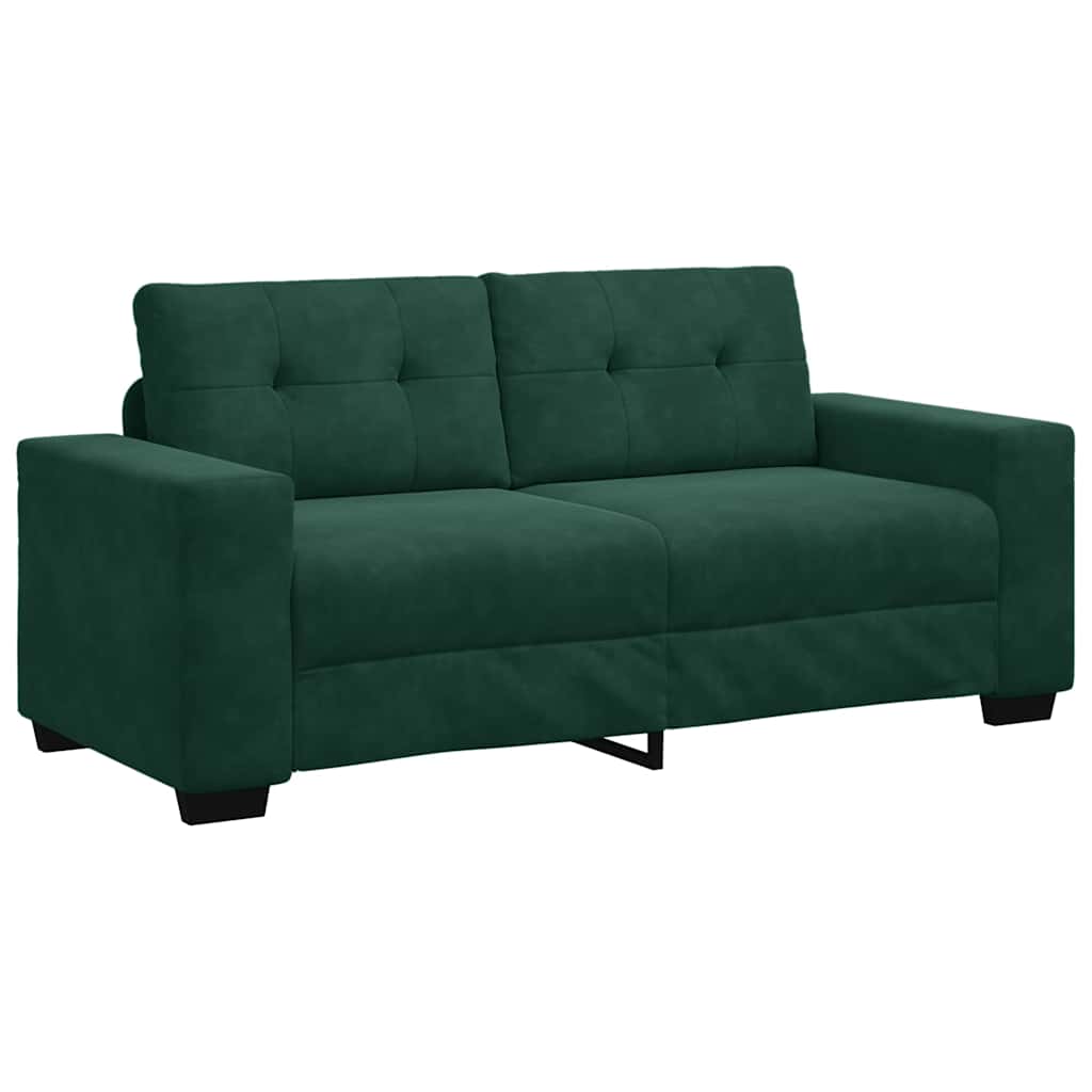 sötétzöld bársony loveseat kanapé 180x77x82 cm