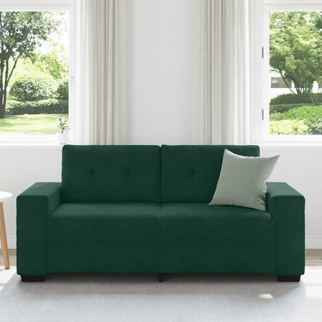 sötétzöld bársony loveseat kanapé 180x77x82 cm