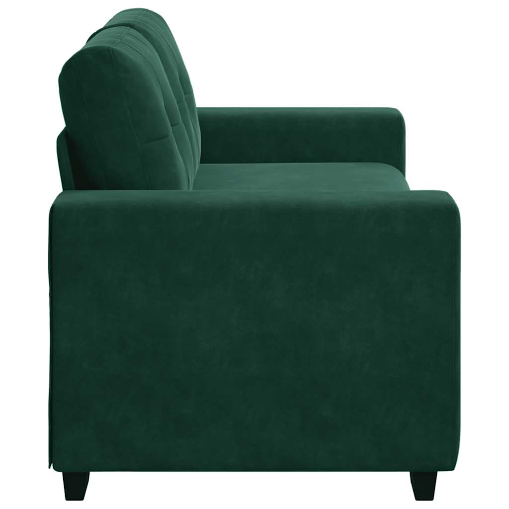 sötétzöld bársony loveseat kanapé 180x77x82 cm