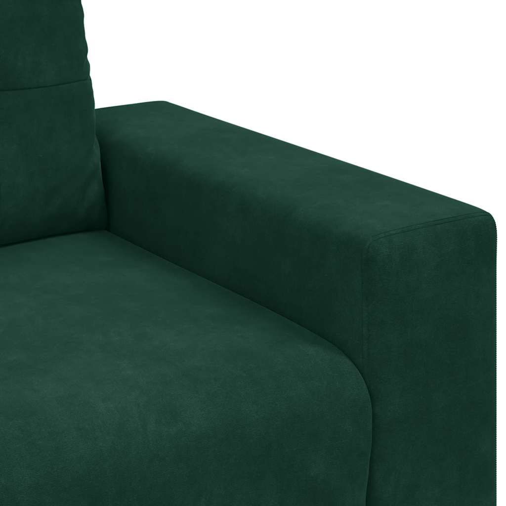 sötétzöld bársony loveseat kanapé 180x77x82 cm