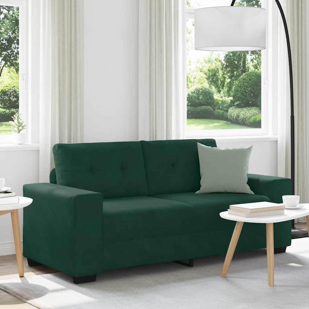 sötétzöld bársony loveseat kanapé 180x77x82 cm
