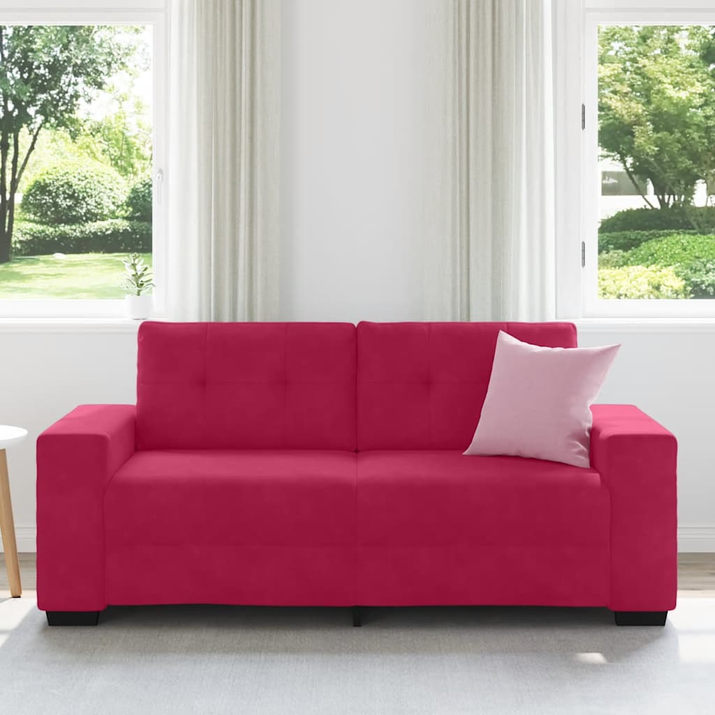bordó bársony loveseat kanapé 180x77x82 cm
