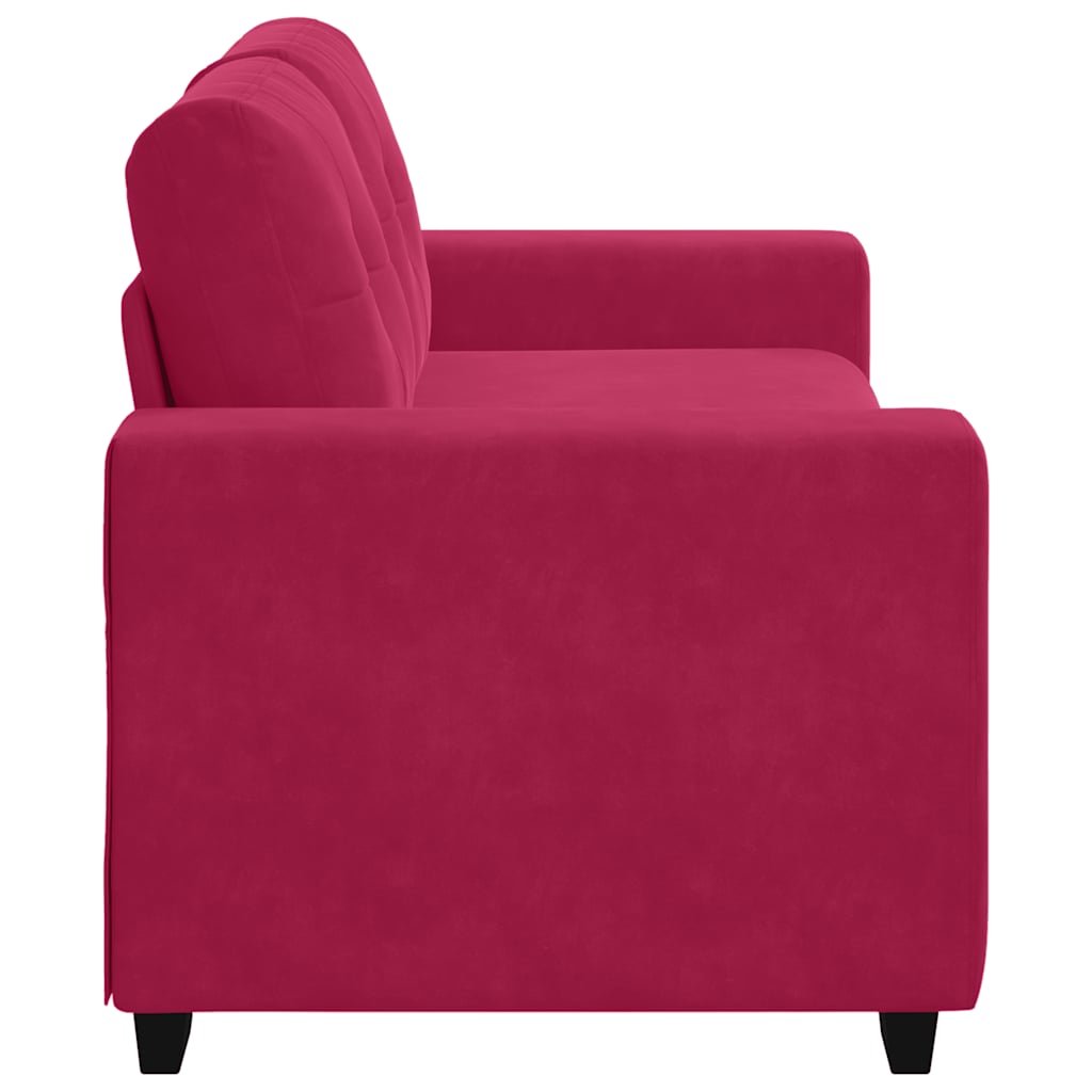 bordó bársony loveseat kanapé 180x77x82 cm