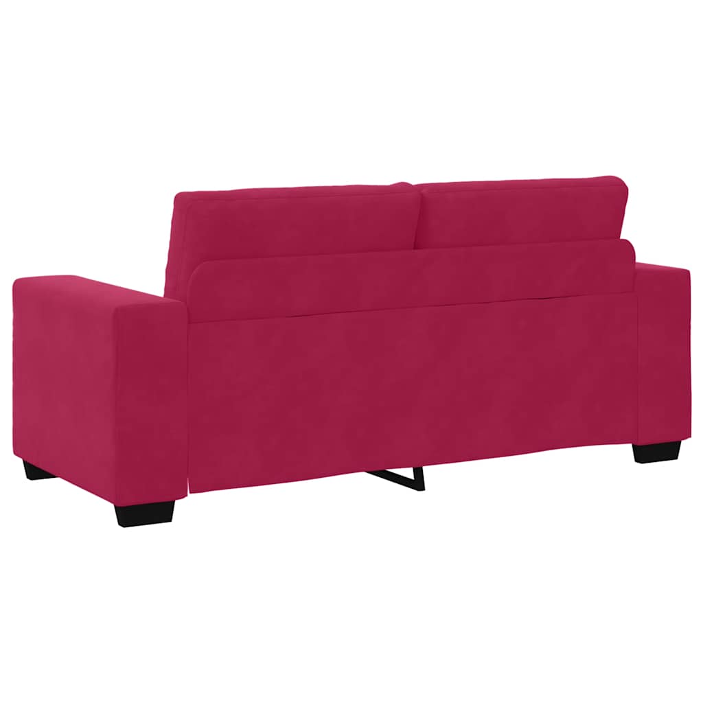 bordó bársony loveseat kanapé 180x77x82 cm