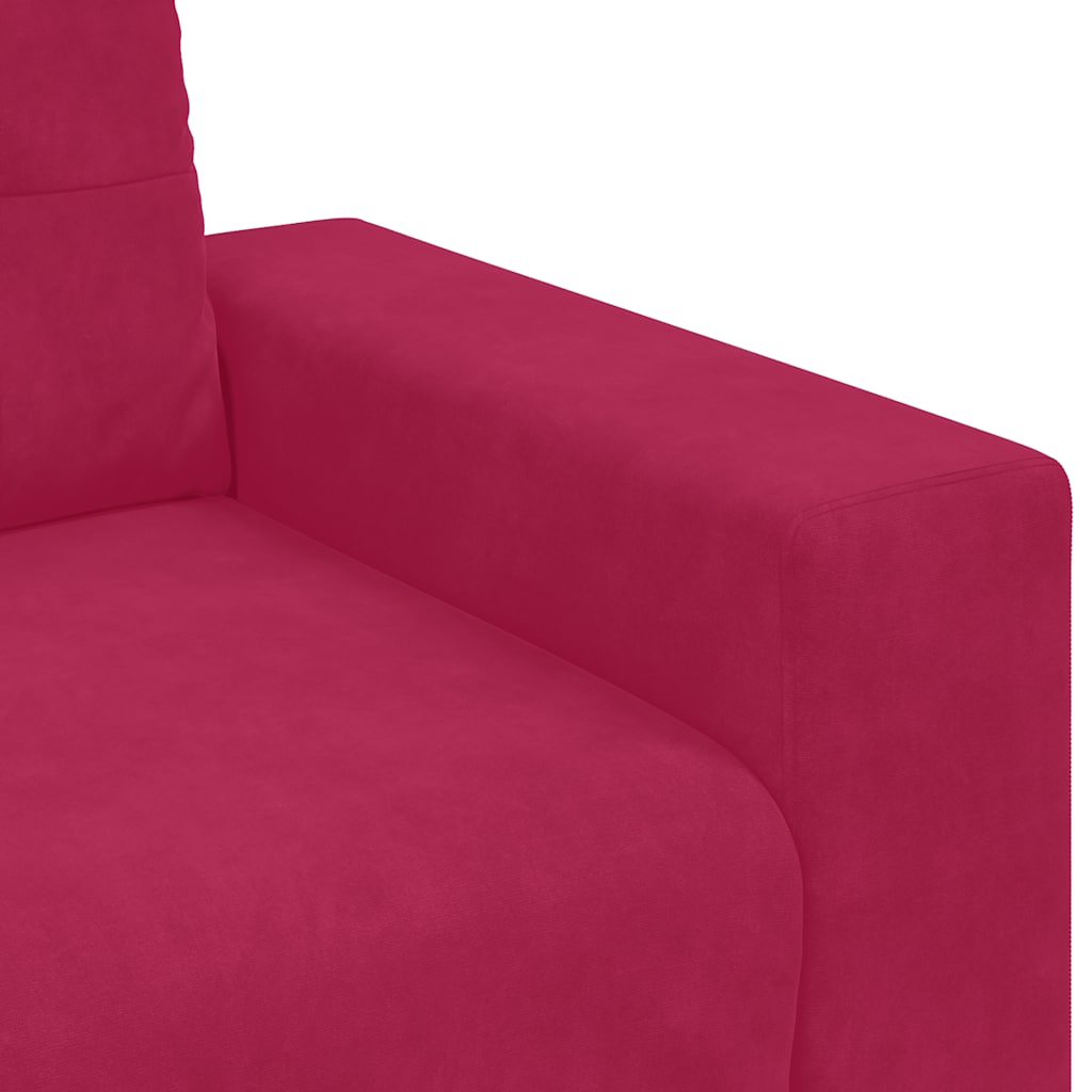 bordó bársony loveseat kanapé 180x77x82 cm