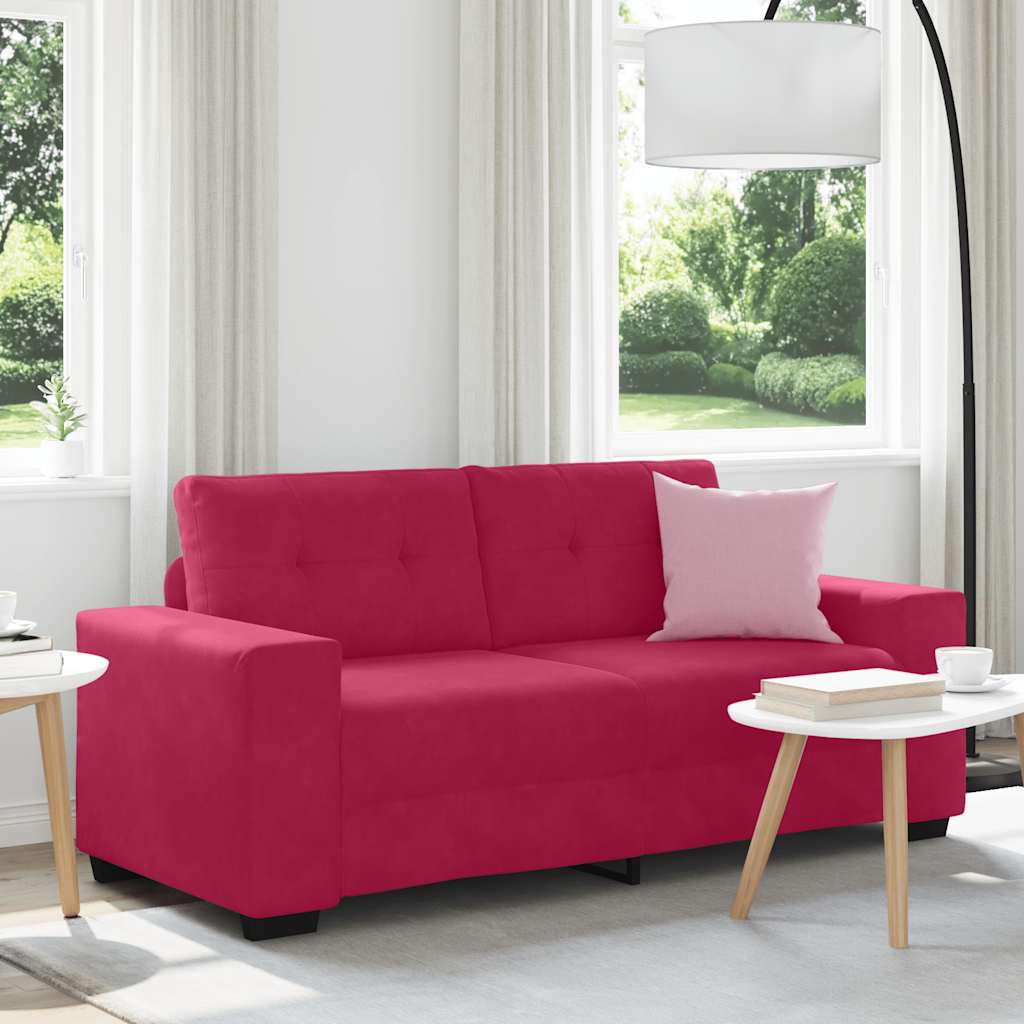 bordó bársony loveseat kanapé 180x77x82 cm