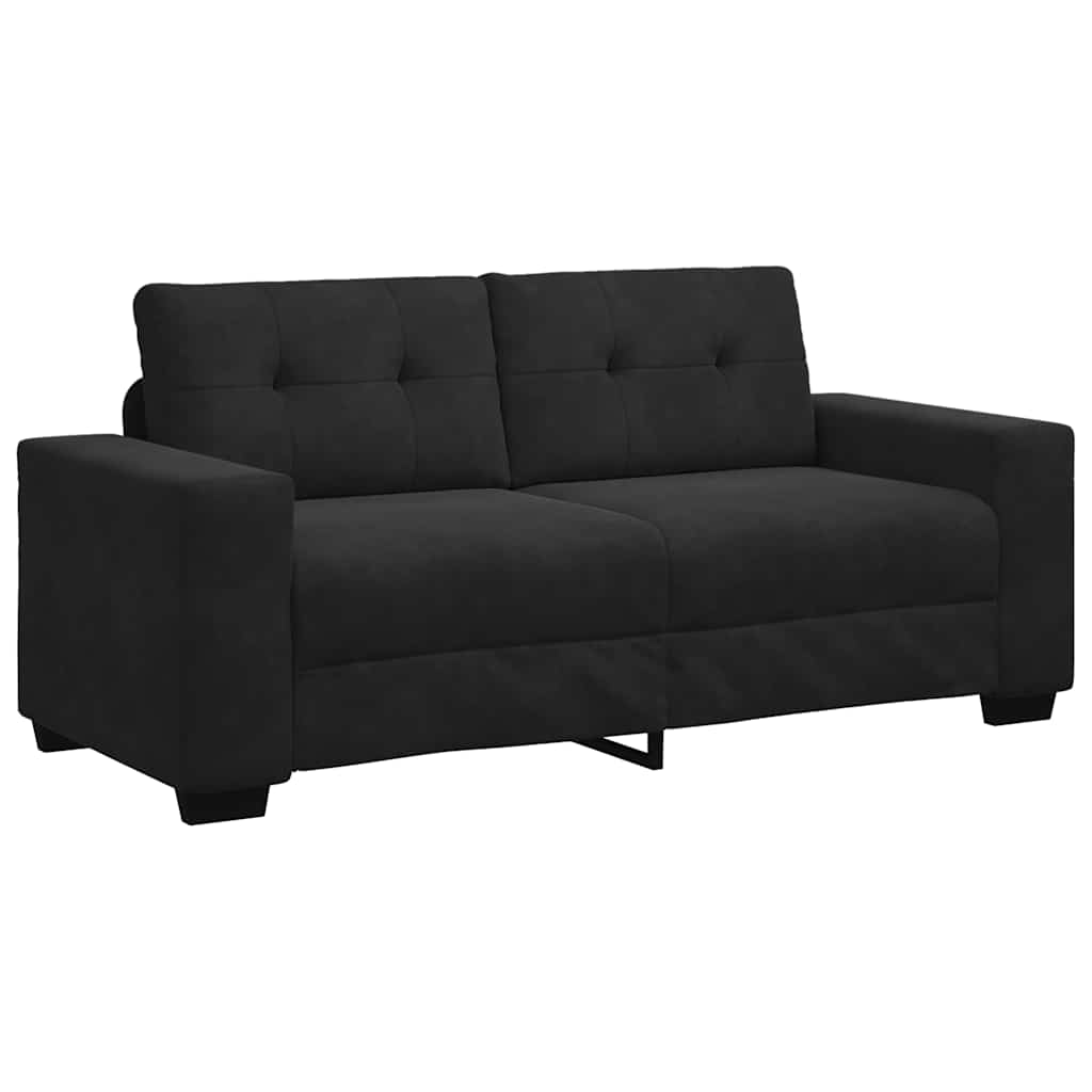 fekete bársony loveseat kanapé 180x77x82 cm