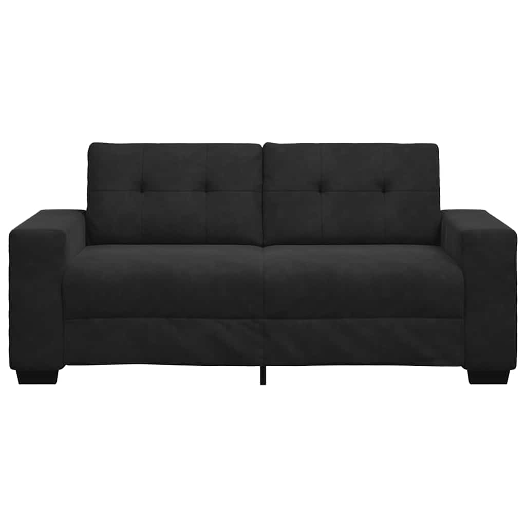 fekete bársony loveseat kanapé 180x77x82 cm