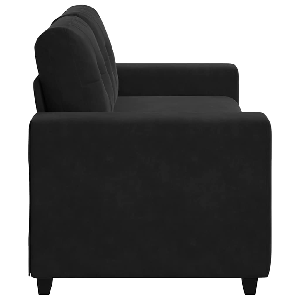 fekete bársony loveseat kanapé 180x77x82 cm