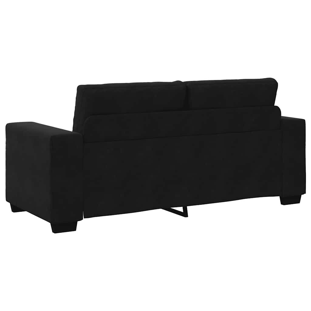 fekete bársony loveseat kanapé 180x77x82 cm