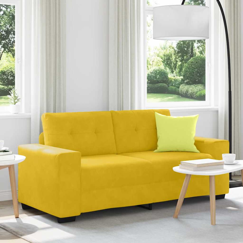 sárga bársony loveseat kanapé 180x77x82 cm