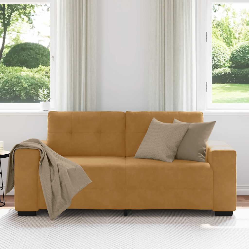 barna bársony loveseat kanapé 180x77x82 cm