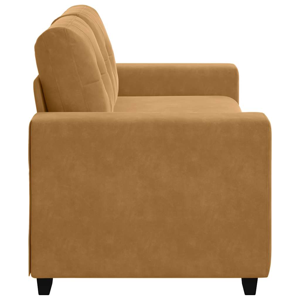 barna bársony loveseat kanapé 180x77x82 cm