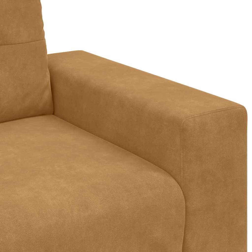 barna bársony loveseat kanapé 180x77x82 cm