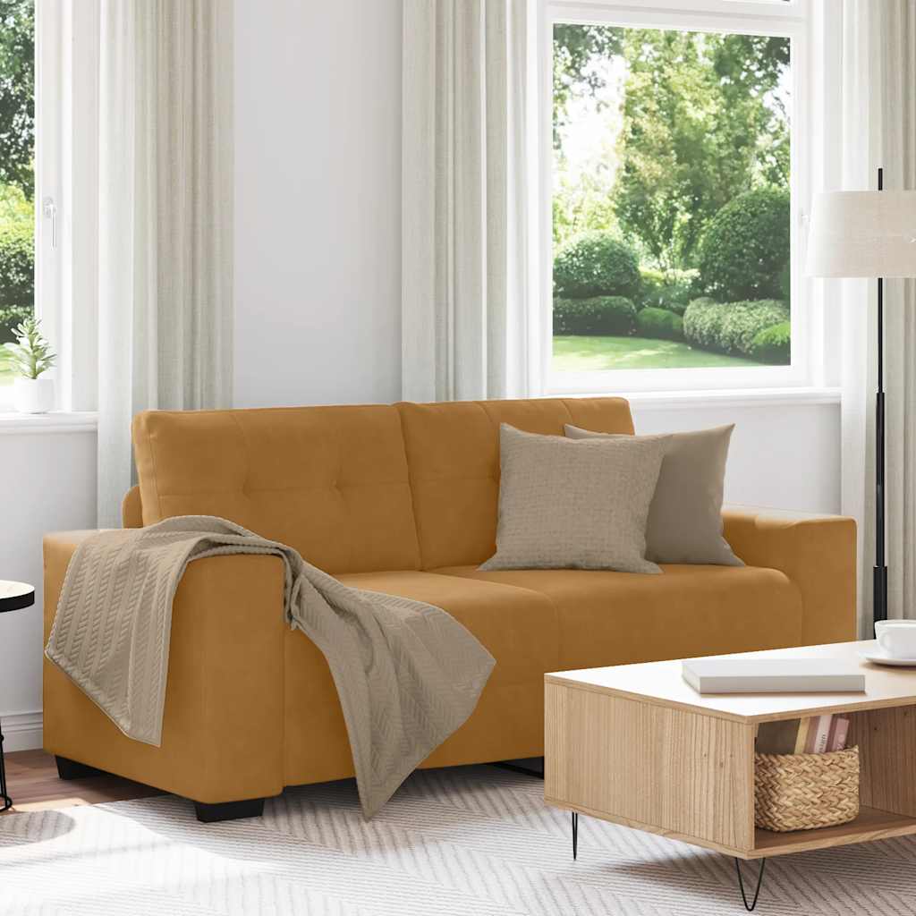 barna bársony loveseat kanapé 180x77x82 cm