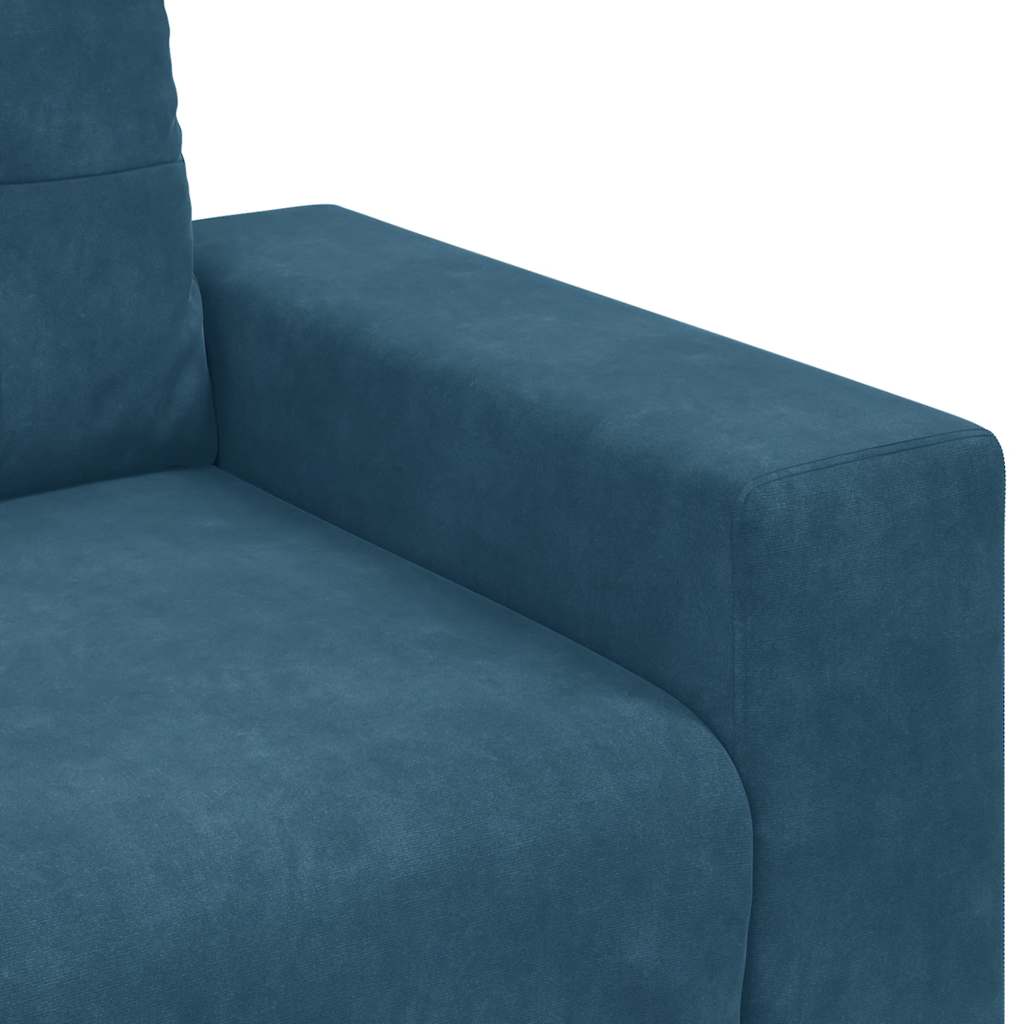 kék bársony loveseat kanapé 180x77x82 cm