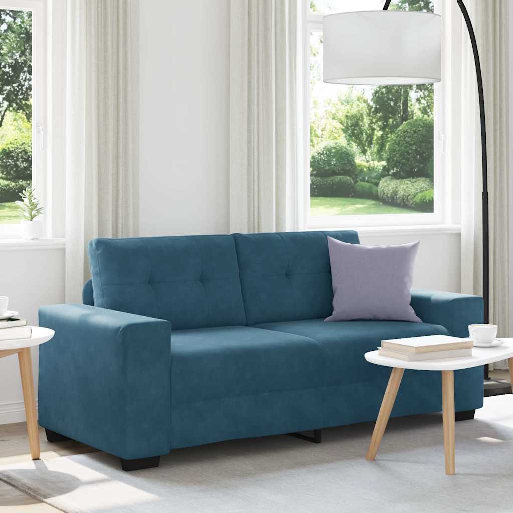kék bársony loveseat kanapé 180x77x82 cm