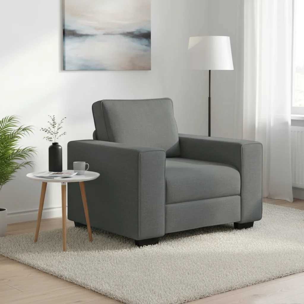 sötétszürke szövet kanapéfotel 100x77x82 cm