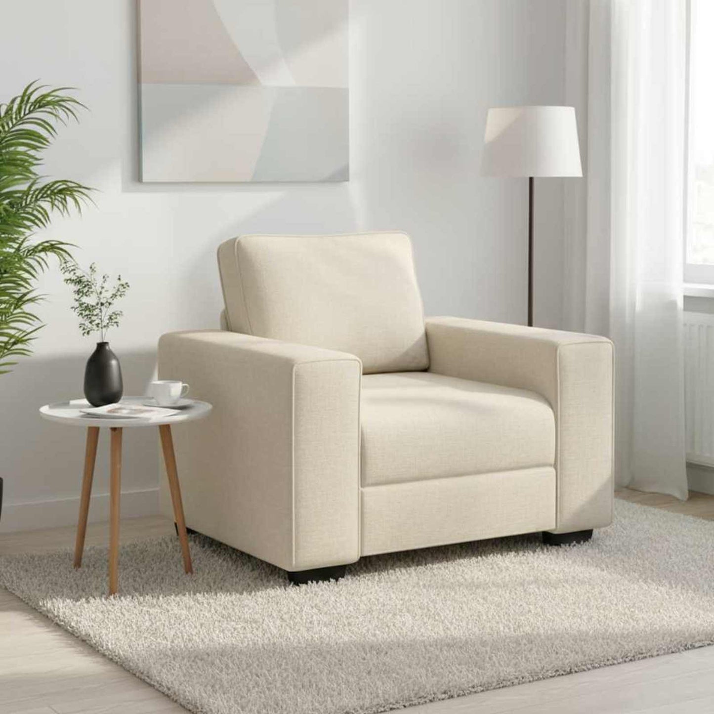 Fotel Bézs 100 cm Lábbal kevert anyag