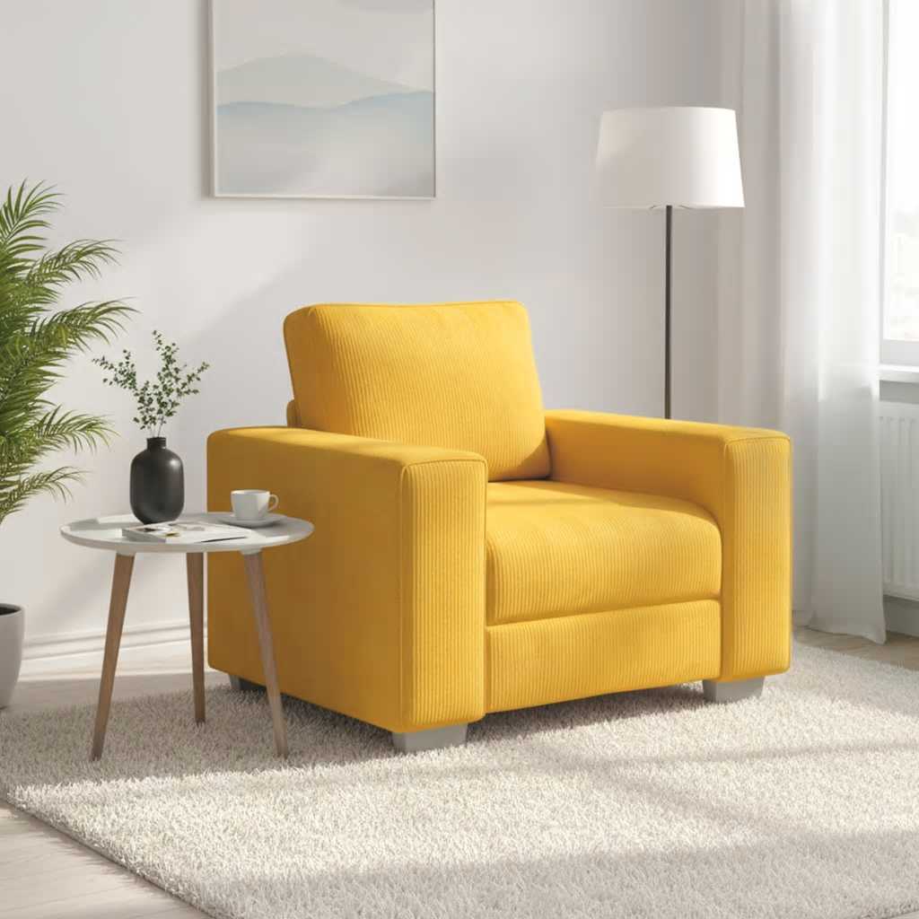 világosbarna kordbársony szövet kanapéfotel 100 x 77 x 82 cm