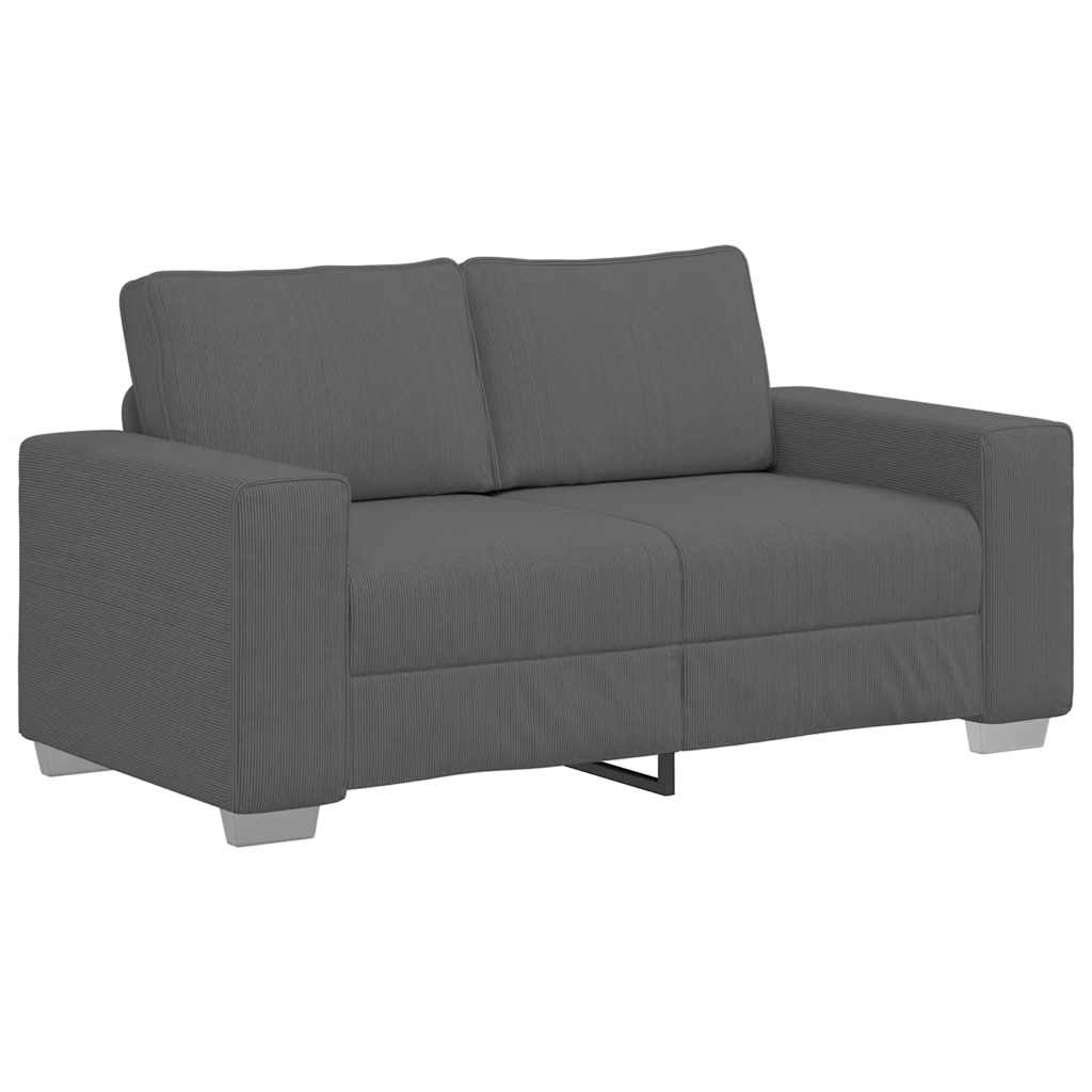 sötétszürke kordbársony szövet loveseat kanapé 160x77x82 cm