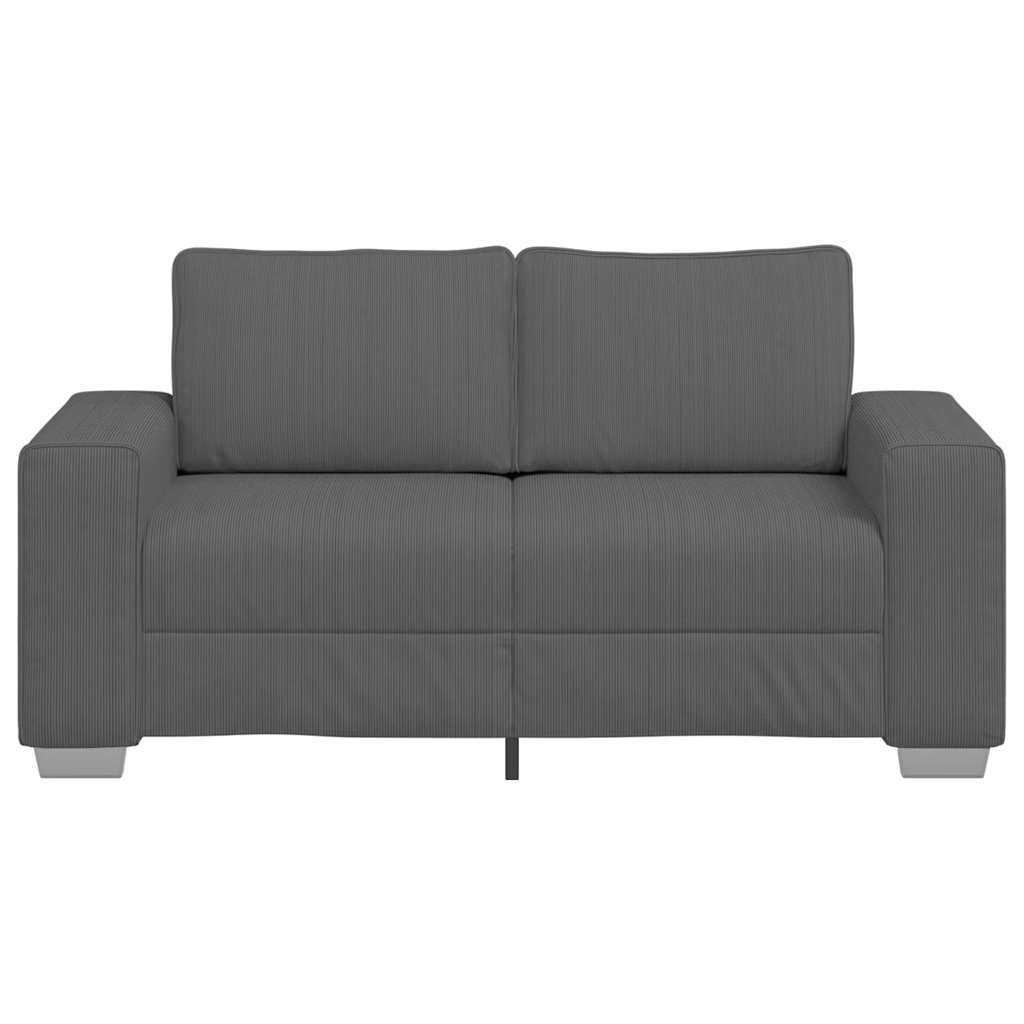 sötétszürke kordbársony szövet loveseat kanapé 160x77x82 cm
