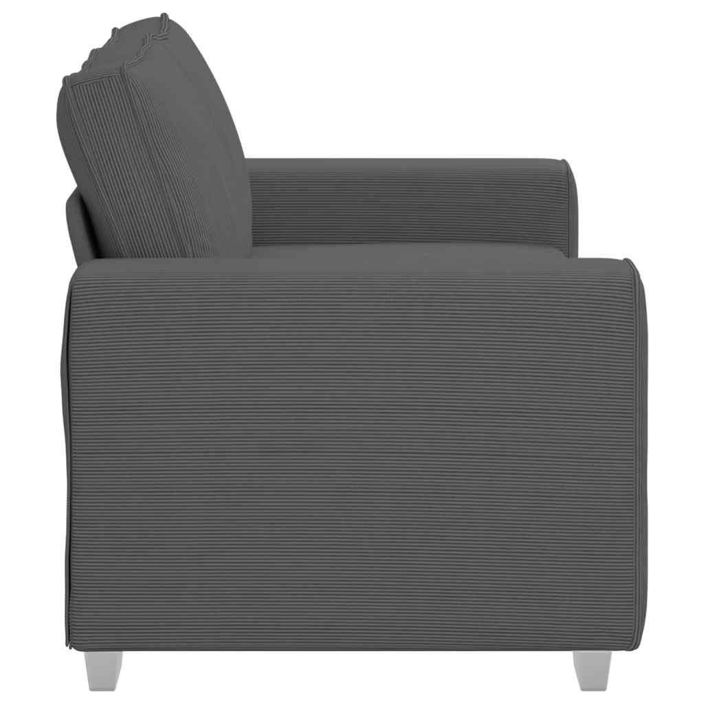 sötétszürke kordbársony szövet loveseat kanapé 160x77x82 cm