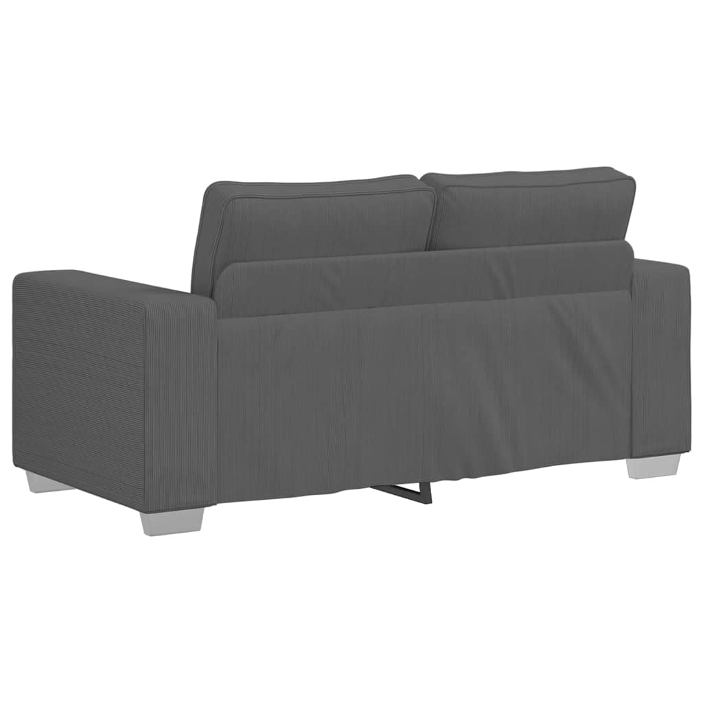 sötétszürke kordbársony szövet loveseat kanapé 160x77x82 cm