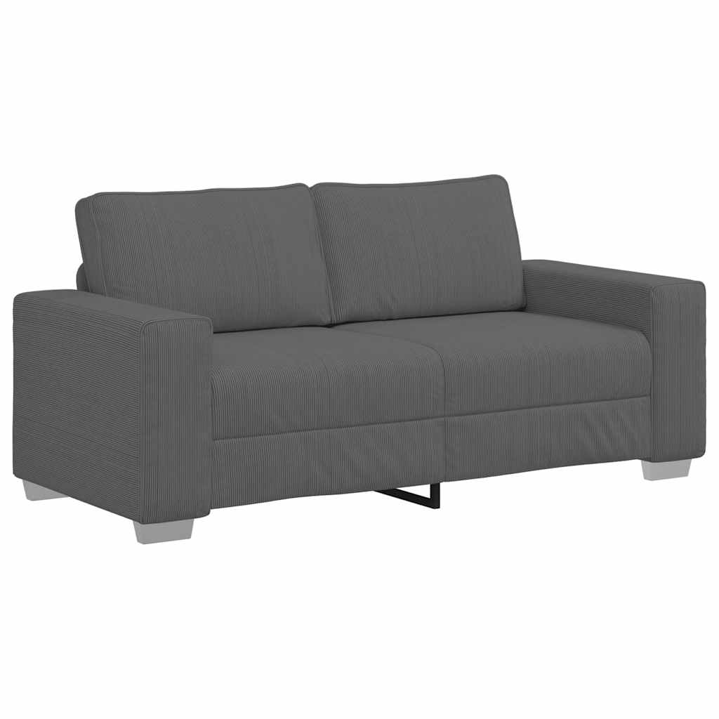 sötétszürke kordbársony szövet loveseat kanapé 180x77x82 cm