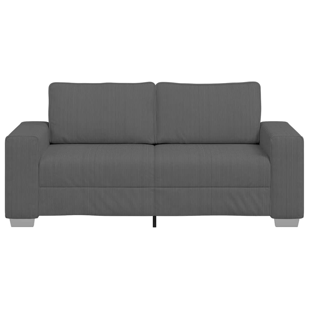 sötétszürke kordbársony szövet loveseat kanapé 180x77x82 cm