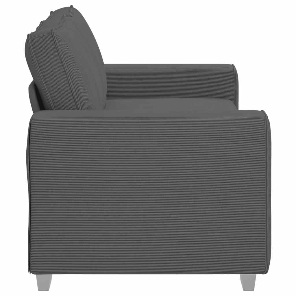 sötétszürke kordbársony szövet loveseat kanapé 180x77x82 cm