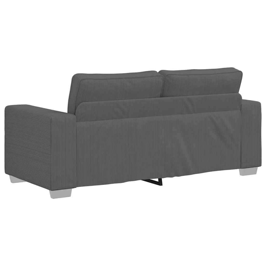 sötétszürke kordbársony szövet loveseat kanapé 180x77x82 cm