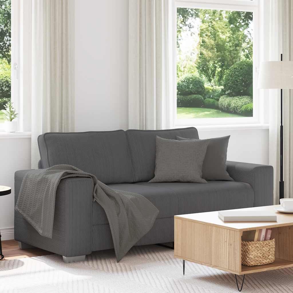 sötétszürke kordbársony szövet loveseat kanapé 180x77x82 cm