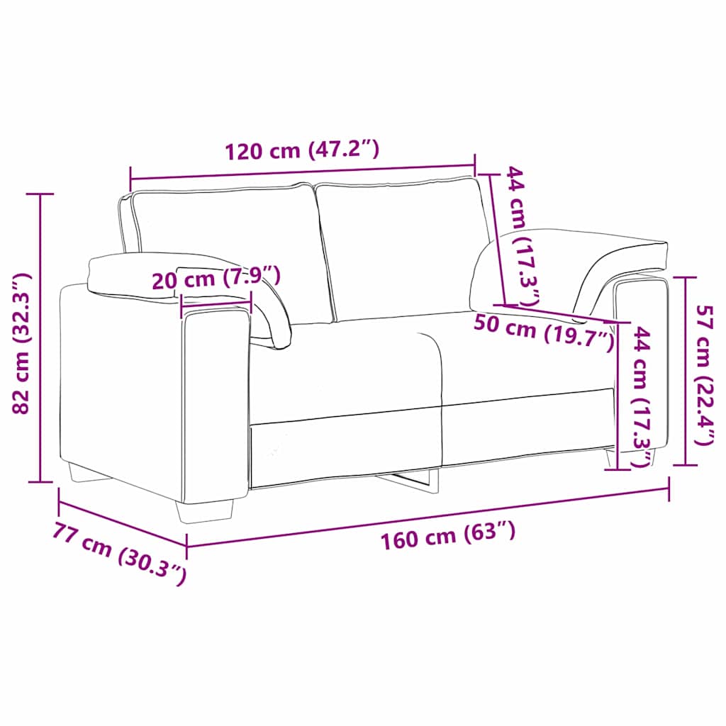 Kétszemélyes kanapé Barna 160 cm szövet