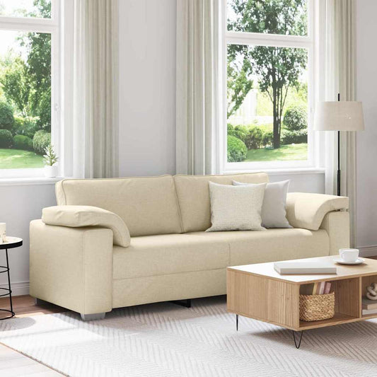 3-Fős kanapé Krém 220 cm szövet
