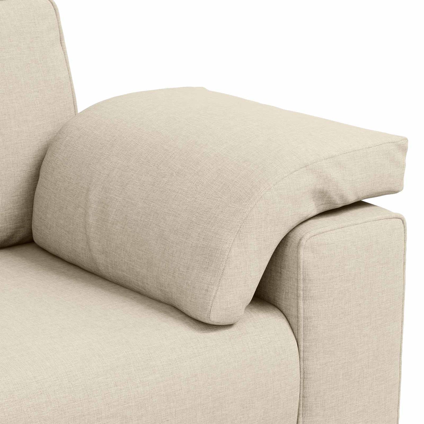 3-Fős kanapé Bézs 220 cm Lábbal kevert anyag