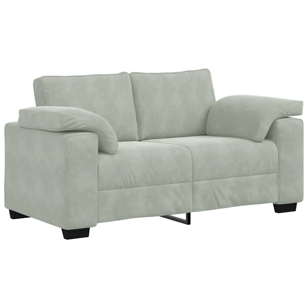 világosszürke bársony loveseat kanapé 160x77x82 cm