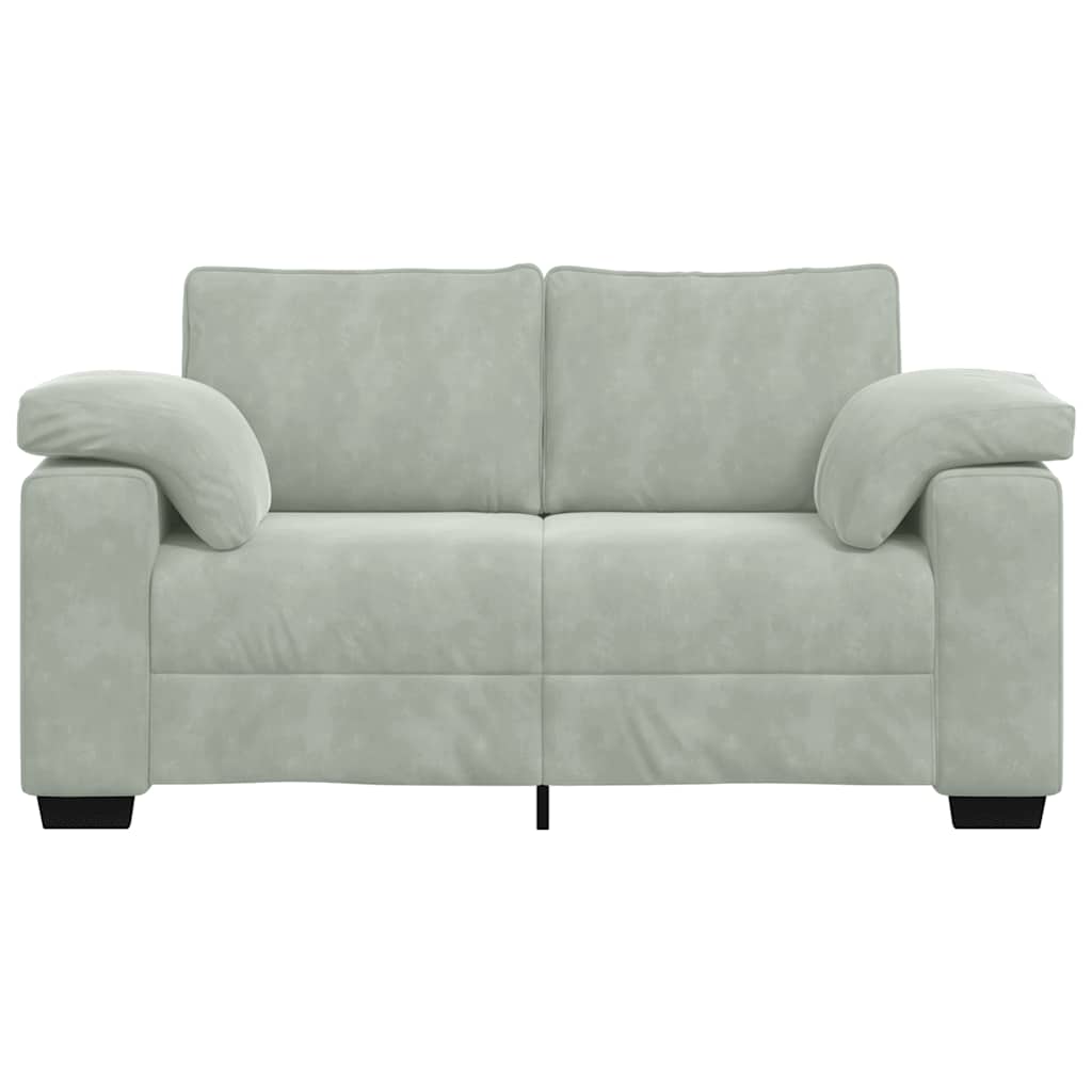 világosszürke bársony loveseat kanapé 160x77x82 cm