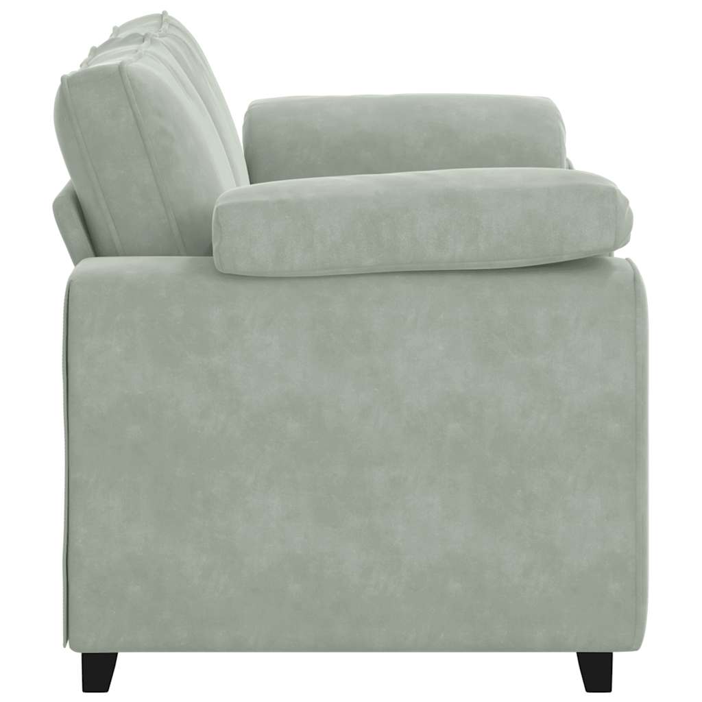 világosszürke bársony loveseat kanapé 160x77x82 cm