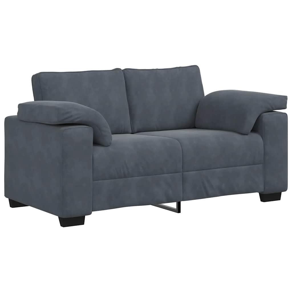 sötétszürke bársony loveseat kanapé 160x77x82 cm