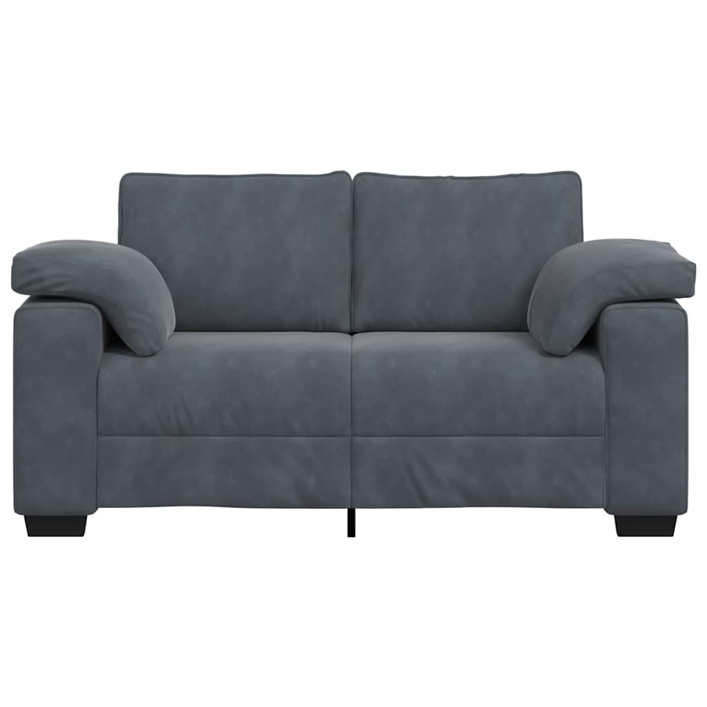 sötétszürke bársony loveseat kanapé 160x77x82 cm